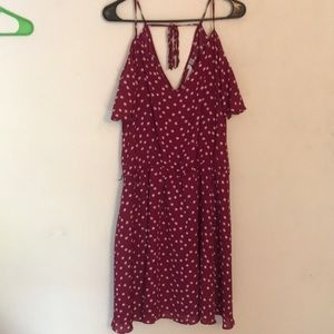 Lauren Conrad polka dot cold shoulder dress